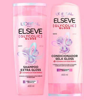 Imagem de Kit Shampoo Elseve Glycolic Gloss 400ml + Condicionador Elseve Glycolic Gloss 400ml