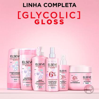 Imagem de Kit Shampoo Elseve Glycolic Gloss, Condicionador Elseve Glycolic Gloss, Creme Para Pentear Elseve Glycolic Gloss e Creme De Tratamento