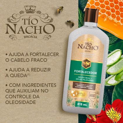 Imagem de Kit Shampoo Fortalecedor Antiqueda Capilar 415ml + Condicionador Fortalecedor 415ml Tio Nacho Queda Cabelo Capilar