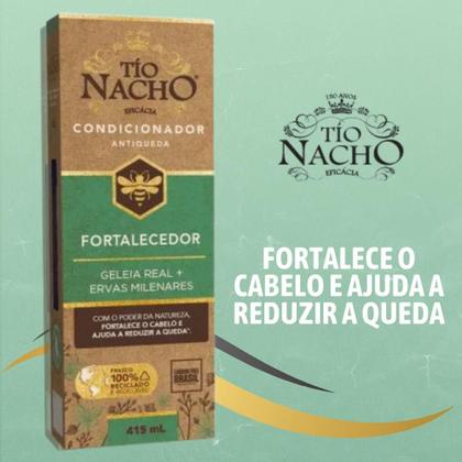 Imagem de Kit Shampoo Fortalecedor Antiqueda Capilar 415ml + Condicionador Fortalecedor 415ml Tio Nacho Queda Cabelo Capilar
