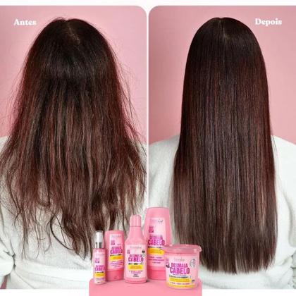 Imagem de Kit Shampoo Máscara Leave Forever Liss Desmaia Pente Beauty