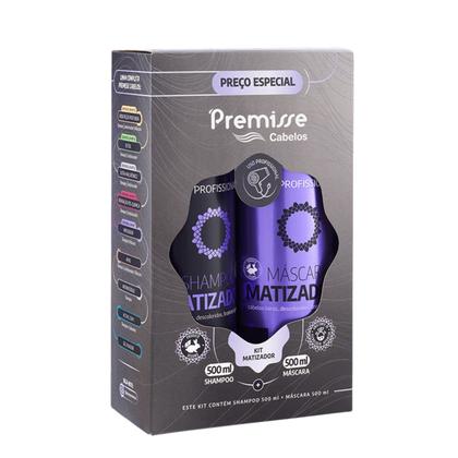 Imagem de Kit Shampoo Matizador e Mascara Matizadora 500 ml - Premisse