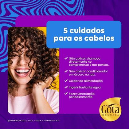 Imagem de Kit shampoo p/fortalec.cabelos antiqueda gota dourada 300 ml