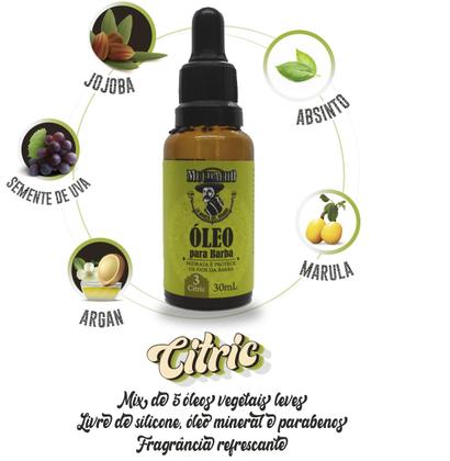 Imagem de Kit Shampoo para Barba + Balm para Barba + Oleo para Barba - Muchacho Citric + Pente de Madeira Muchacho Curvo