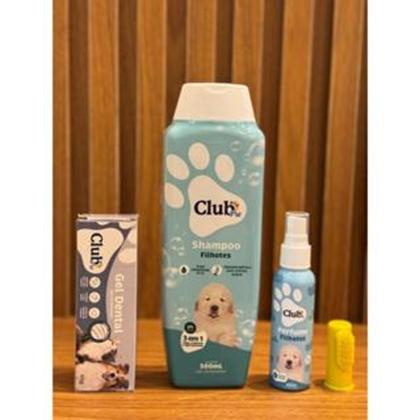 Imagem de Kit Shampoo para Cachorro Filhote + Perfume + Gel dental + escova de dente de encaixe