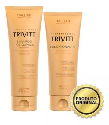 Imagem de Kit Shampoo pós Quimica 250ml + Condicionador 200ml Trivitt Itallian