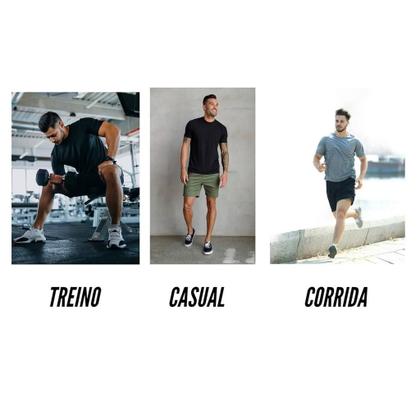 Imagem de Kit Short Tactel TRAINING Bermuda + Camiseta MASCULINA ALGODÃO Corrida Fitness Academia 302