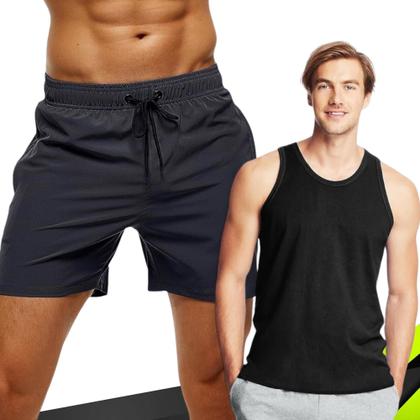 Imagem de Kit Shorts Bermuda + Camiseta Regata Corrida MASCULINA ALGODÃO 949