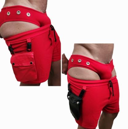 Imagem de Kit shorts com 2 bolso removível e sunga 3 Ilhós vazado 