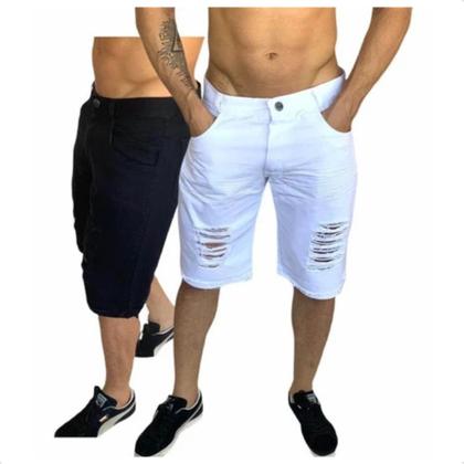 Imagem de Kit Shorts Jeans Bermudas Masculina 3 Peças Sarja Slim