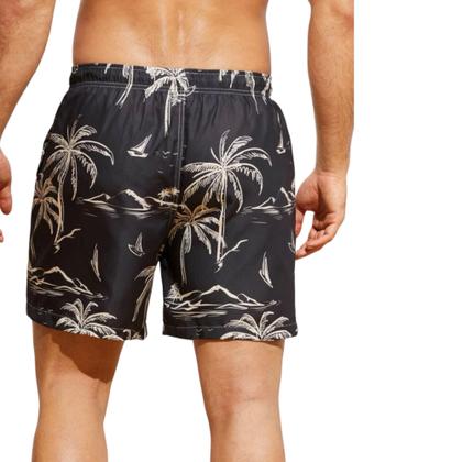 Kit Shorts Tactel + Camiseta Masculina Algodão Bermuda COQUEIRO 1 394 - IRON Imagem de Kit Shorts Tactel + Camiseta Masculina Algodão Bermuda COQUEIRO 1 394