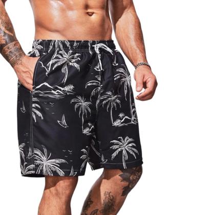 Kit Shorts Tactel + Camiseta Masculina Algodão Bermuda COQUEIRO 1 394 - IRON Imagem de Kit Shorts Tactel + Camiseta Masculina Algodão Bermuda COQUEIRO 1 394