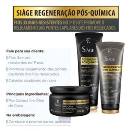 Imagem de Kit Siàge Regeneração Pós Química Shampoo + Condicionador + Máscara