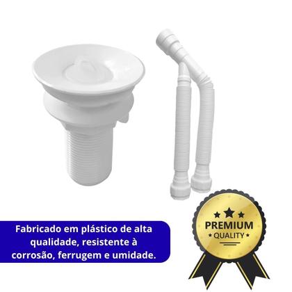 Imagem de Kit Sifão Duplo 80Cm + Válvula V2