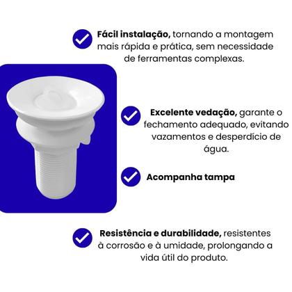 Imagem de Kit Sifão Duplo 80Cm + Válvula V8