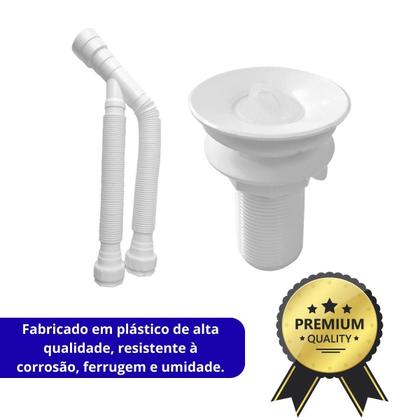 Imagem de Kit Sifão Duplo 80Cm + Válvula V8