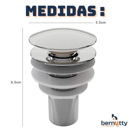 Imagem de Kit Sifão Universal Extensivo Cromado + Válvula Lavatório Click Up Cr