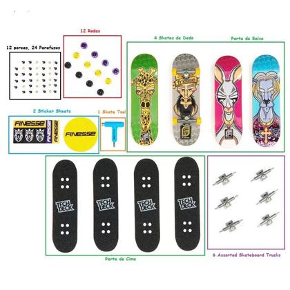 Kit Skate De Dedo Teck Deck Finesse Com 4 Sunny 002891 Imagem de Kit Skate De Dedo Teck Deck Finesse Com 4 Sunny 002891