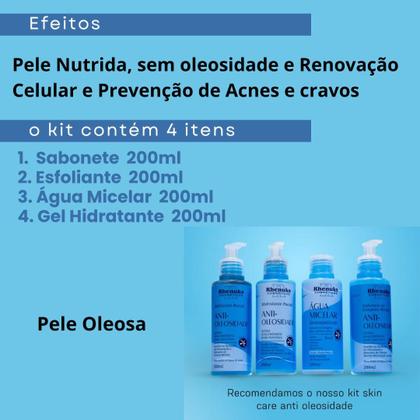 Imagem de Kit Skincare Anti Oleosidade Acne Para Peles Oleosas E Um Sérum Rosa Mosqueta Ultra Hidratante E Clareador De Manchas