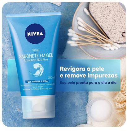 Imagem de Kit Skincare Pele Sensível: Água Micelar 7 em 1 + Sabonete Equilíbrio Nutritivo + Esfoliante Facial Nívea