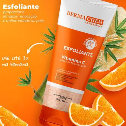 Imagem de Kit Skincare Vitamina C Anti Idade Clareador Dermachem, Mousse Micelar Limpeza Facial Vitamina C