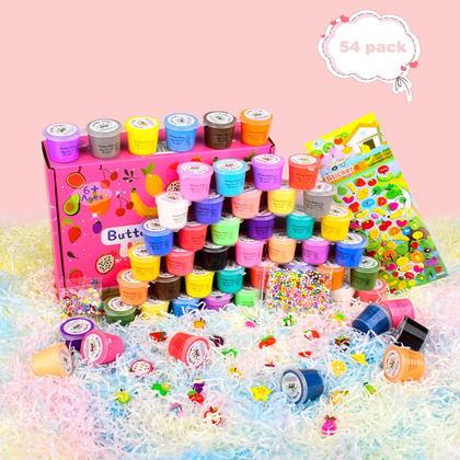 Imagem de Kit Slime DUJUANHUA, pacote com 54, mini frutas com aroma de manteiga para crianças