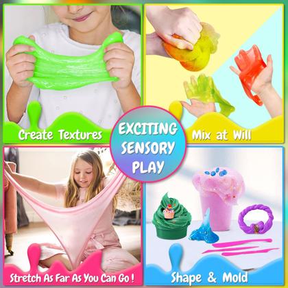 Imagem de Kit Slime ESSENSON 34 copos para meninas e meninos de 6 anos ou mais com complementos