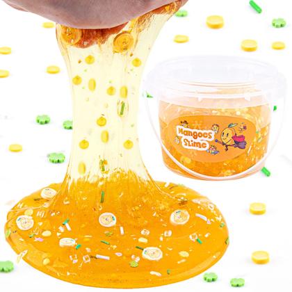 Imagem de Kit Slime LAWOHO Clear Orange Mango Jelly Cube Glimmer 300 ml