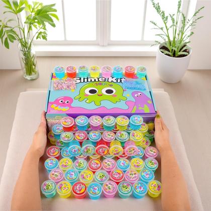 Imagem de Kit Slime Remethsu 118 Clear Crystal com esferas de espuma 30 mL x118