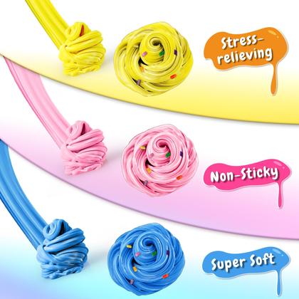 Imagem de Kit Slime YOPINSAND Butter, pacote com 50 unidades para crianças com granulado