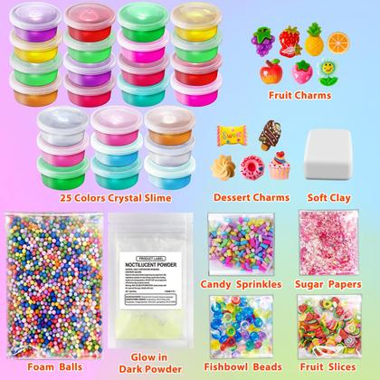 Imagem de Kit Slime YOPINSAND de 25 xícaras DIY para meninas com suplementos de 3 a 12 anos