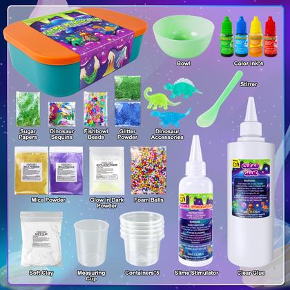 Imagem de Kit Slime YOPINSAND Dinosaur Glimmer Crunchy Galaxy 6-12y