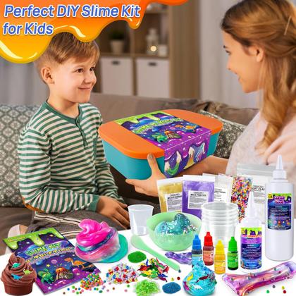 Imagem de Kit Slime YOPINSAND Dinosaur Glimmer Crunchy Galaxy 6-12y