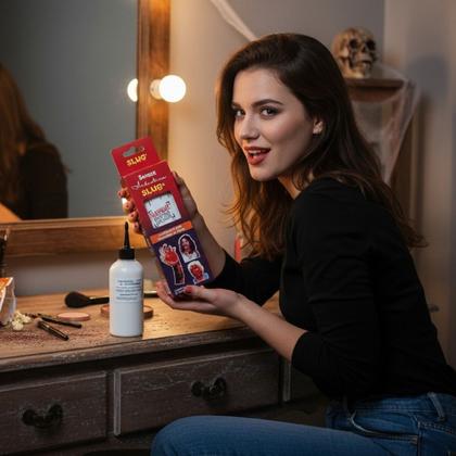 Imagem de Kit Slug Maquiagem Terror Látex 100ml + Sangue falso 120ml