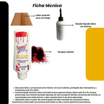 Imagem de Kit Slug Maquiagem Terror Látex 100ml + Sangue falso 120ml