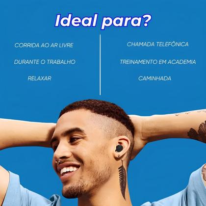 Imagem de Kit Smartwatch Relógio Inteligente Shock Preto + Fone de Ouvido Bluetooth Sem Fio A6s Com Microfone