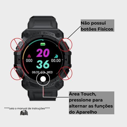 Imagem de Kit Smartwatch Relógio Inteligente Shock Preto + Fone de Ouvido Bluetooth Sem Fio A6s Com Microfone