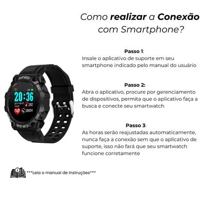 Imagem de Kit Smartwatch Relógio Inteligente Shock Preto + Fone de Ouvido Bluetooth Sem Fio A6s Com Microfone