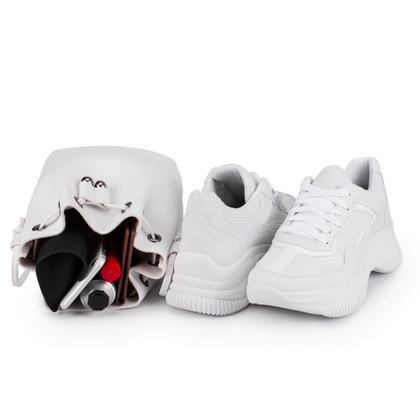 Imagem de Kit Sneaker Tênis feminino Chunky sola alta com bolsa saco transversal