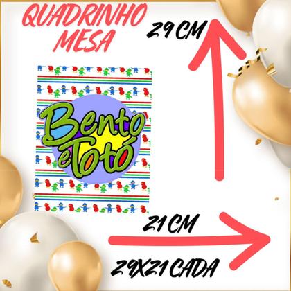 Imagem de Kit só um bolinho decoração Bento e Totó Aniversário festa em casa banner, topo bolo