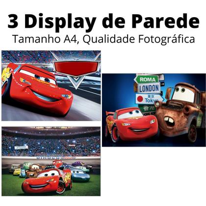 Imagem de Kit só um bolinho decoração Carros Aniversário festa em casa banner, topo de doce e bolo, displays