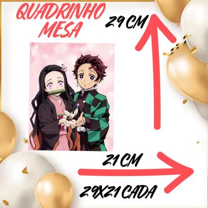 Imagem de Kit só um bolinho decoração Demon Slayer Aniversário festa em casa banner, topo bolo