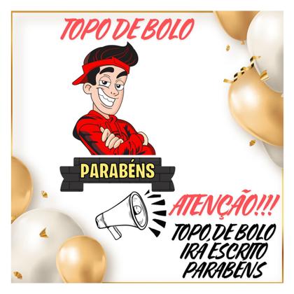 Imagem de Kit só um bolinho decoração Enaldinho Aniversário festa em casa, topo bolo - 35 Peças