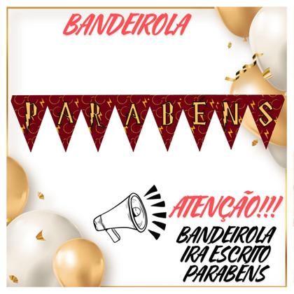 Imagem de Kit só um bolinho decoração Harry Potter Aniversário festa em casa banner, topo bolo - 35 Peças