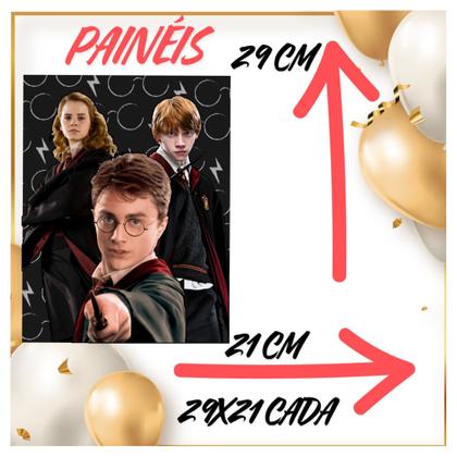 Imagem de Kit só um bolinho decoração Harry Potter Aniversário festa em casa banner, topo bolo - 50 Peças