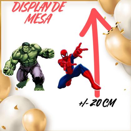 Imagem de Kit só um bolinho decoração Hulk e Homem Aranha Aniversário festa em casa banner, topo bolo