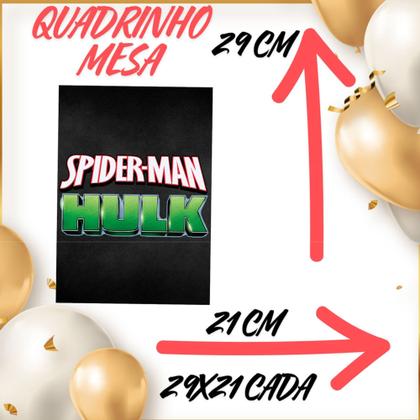 Imagem de Kit só um bolinho decoração Hulk e Homem Aranha Aniversário festa em casa banner, topo bolo