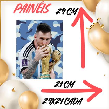 Imagem de Kit só um bolinho decoração Lionel Messi Aniversário festa em casa banner, topo bolo