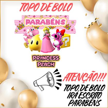 Imagem de Kit só um bolinho decoração Princesa Peach Aniversário festa em casa banner, topo bolo - Pointfest