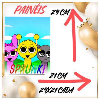 Imagem de Kit só um bolinho decoração Sprunki Game Aniversário festa em casa banner, topo bolo - 50 Peças